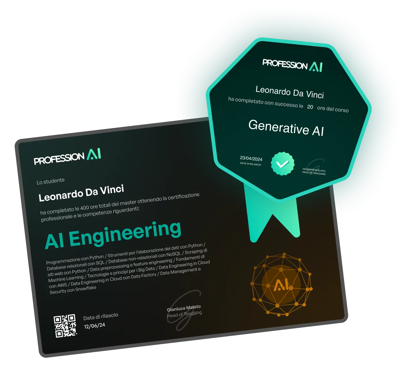Certificato ProfessionAI rilasciato da ICEP per il Master in AI Automation