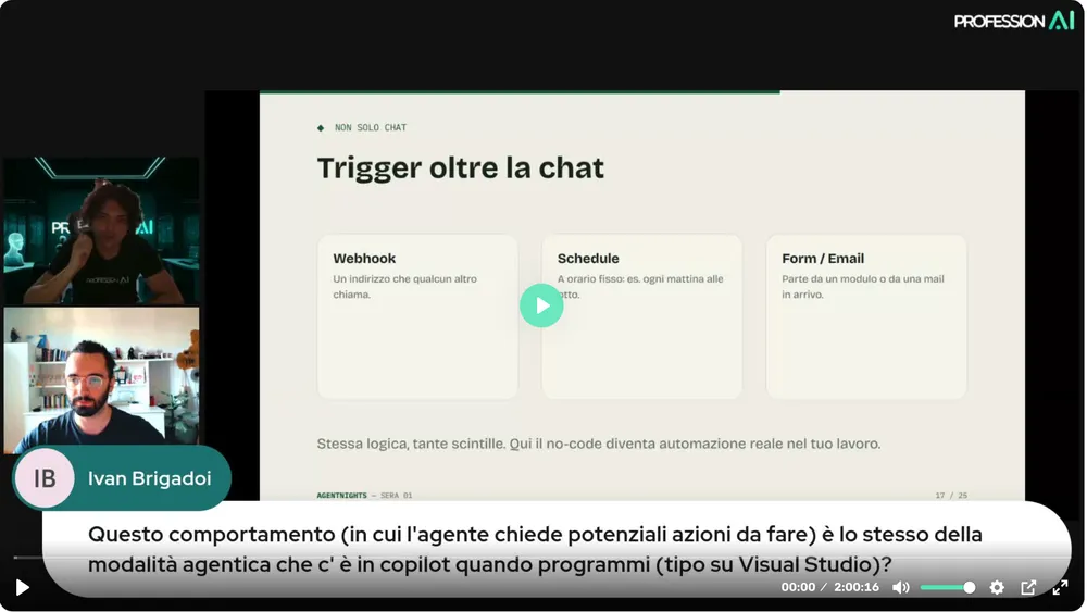 Ivan Brigadoi — Fa partire un agente da webhook, orari e email